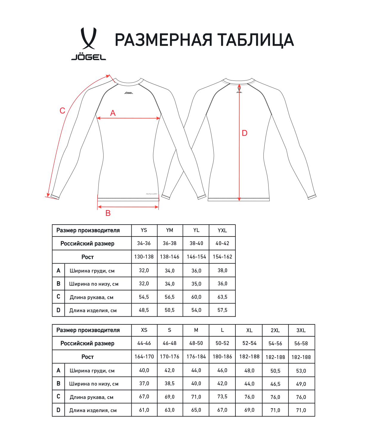 фото Jögel Футболка компрессионная с длинным рукавом PerFormDRY Baselayer Warm Top, синий Football-54 