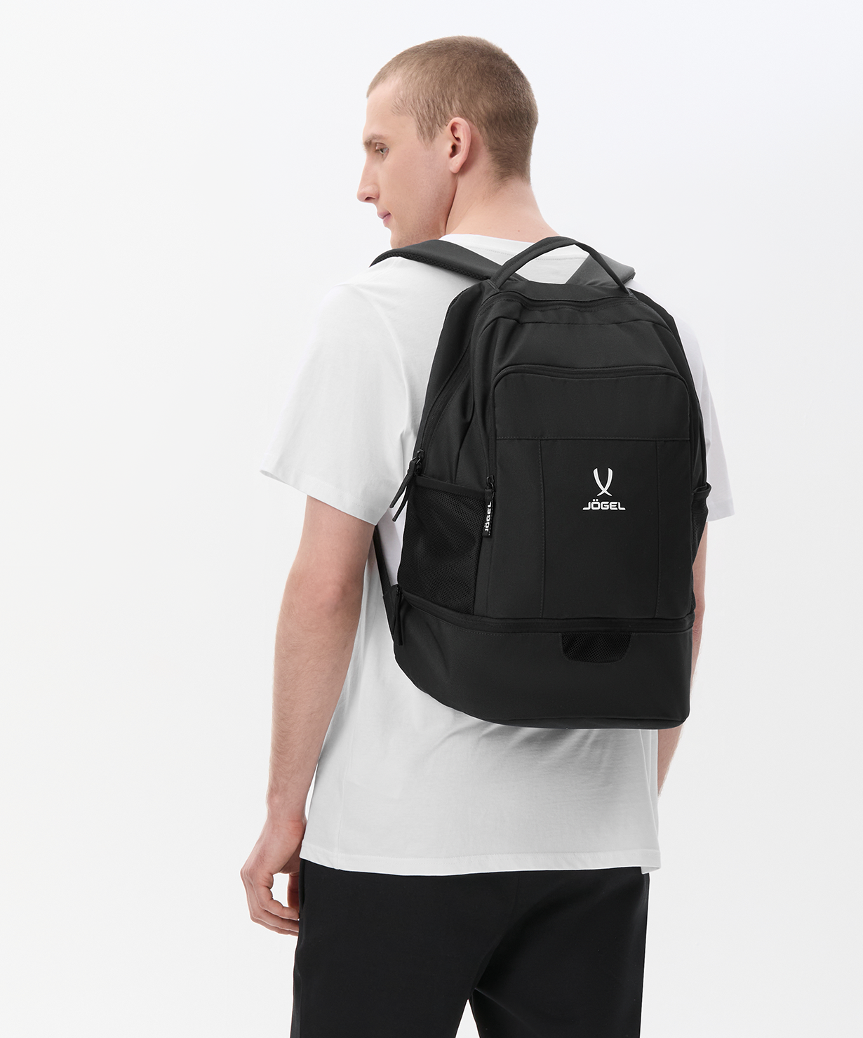фото Рюкзак JOGEL CAMP Double Bottom 2.0 с двойным дном, черный Football-54 