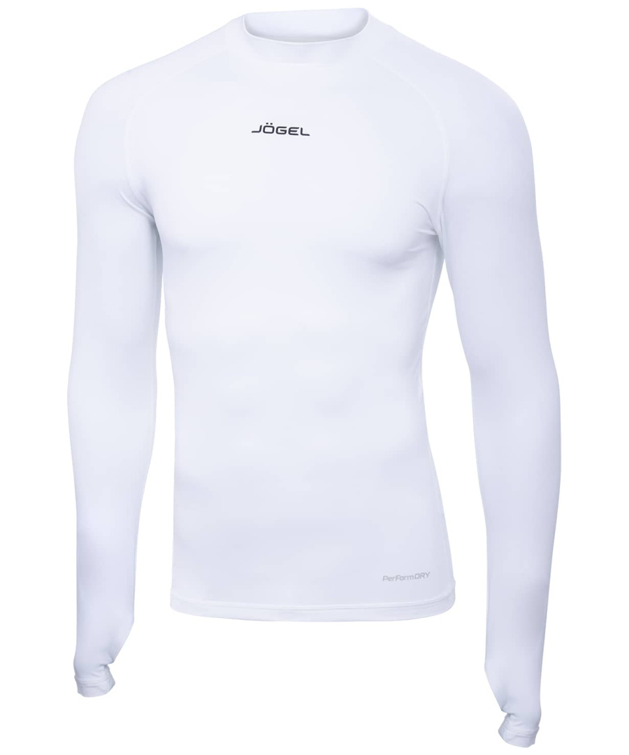 фото Jögel футболка компрессионная с длинным рукавом Camp PerFormDRY Top LS, белый/черный Football-54 