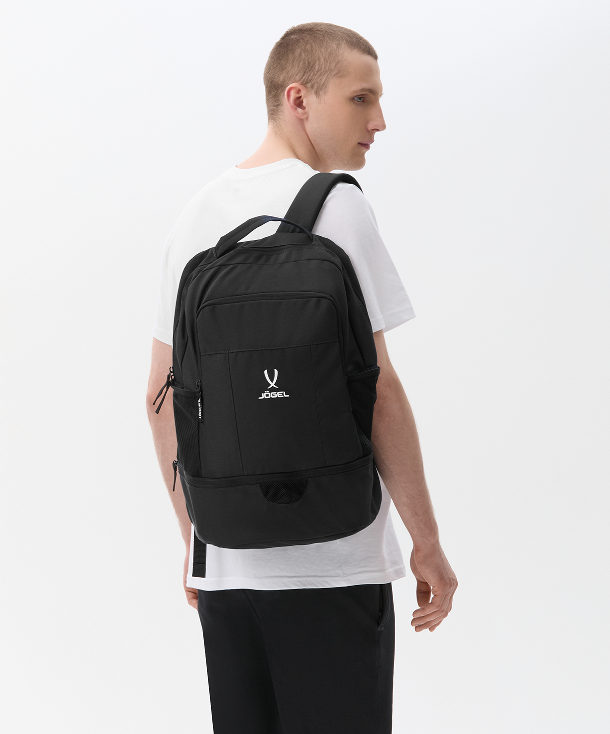 фото Рюкзак JOGEL CAMP Double Bottom 2.0 с двойным дном, черный Football-54 